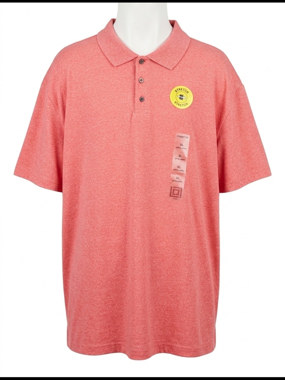 NWT Claiborne Men's Slim Fit Stretch Polo Shirt Coral Pink Size XL Dry+Cool